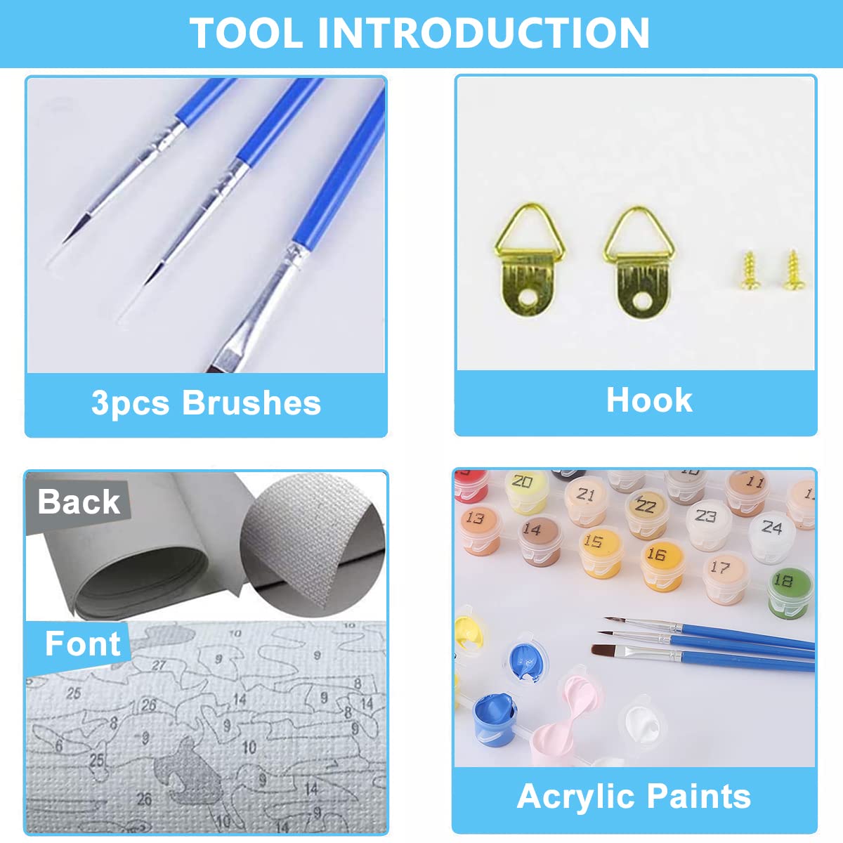 HASTHIP Diy Oil Paint, 40 * 50Cm Paint By Numbers Kits, Painting Kit For Adults And Kids, Unframed Printed Canvas For Home Wall Decor, Style 3, Beige HASTHIP Diy Oil Paint, 40 * 50Cm Paint By Numbers Kits, Painting Kit For Adults And Kids, Unframed Printed Canvas For Home Wall Decor, Style 3, Beige